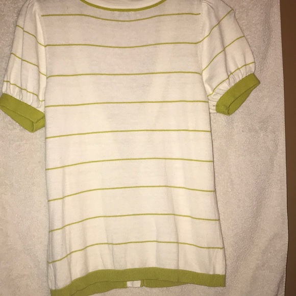 Ladies cotton short sleeve button down sweater - Picture 2 of 5